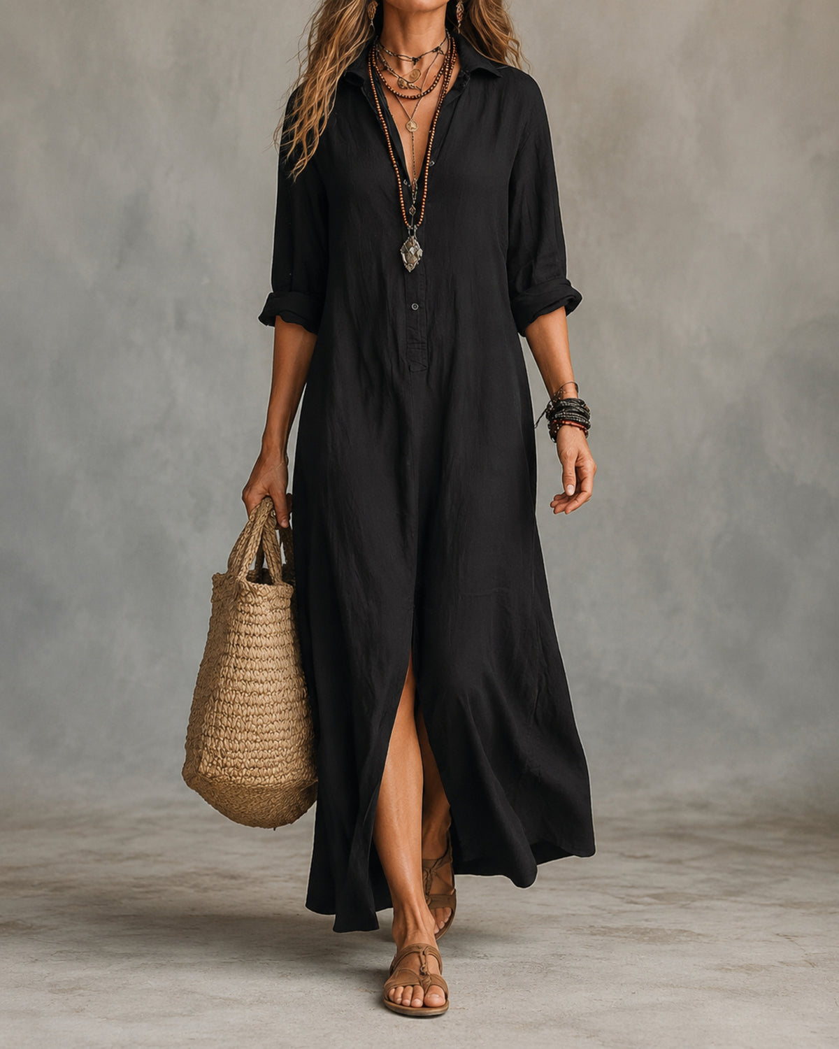 Willow | Effortless Button-Down Maxi Dress