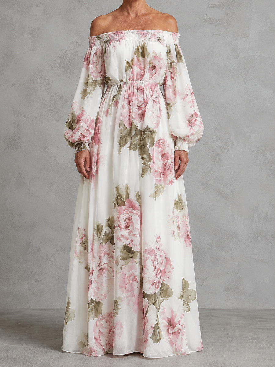 Pivoine | Off-Shoulder Floral Maxi Dress