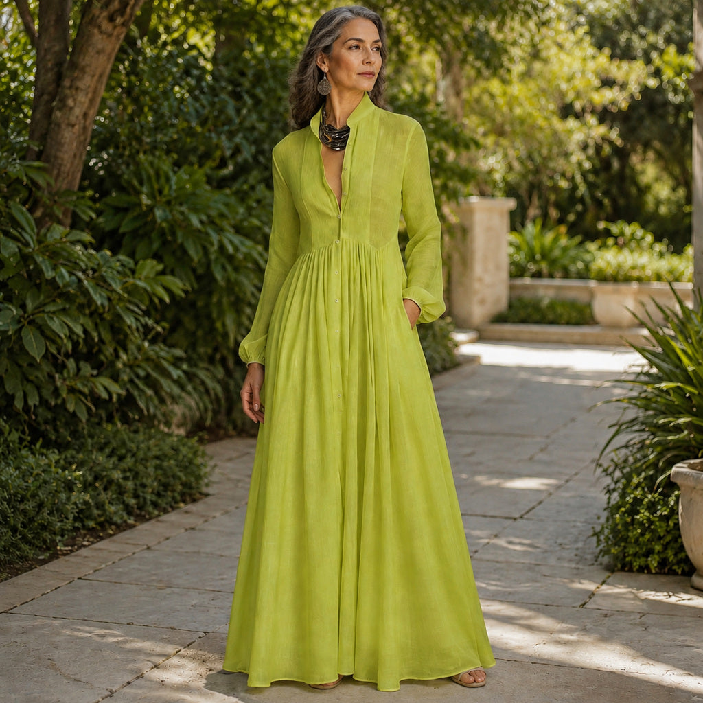 Elowira | Flowing Button-Down Maxi Dress