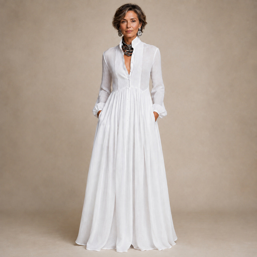 Elowira | Flowing Button-Down Maxi Dress