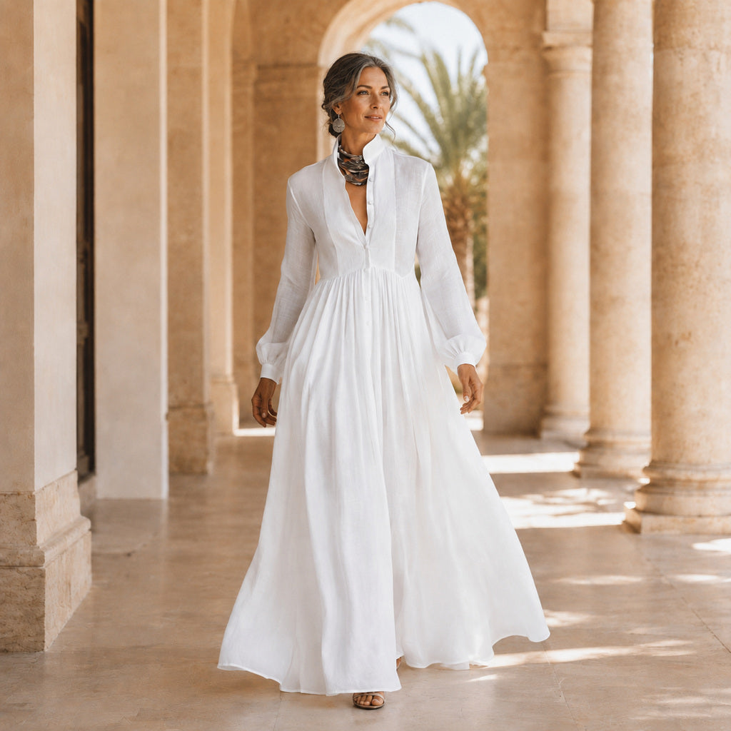 Elowira | Flowing Button-Down Maxi Dress