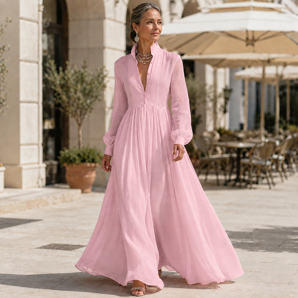 Elowira | Flowing Button-Down Maxi Dress