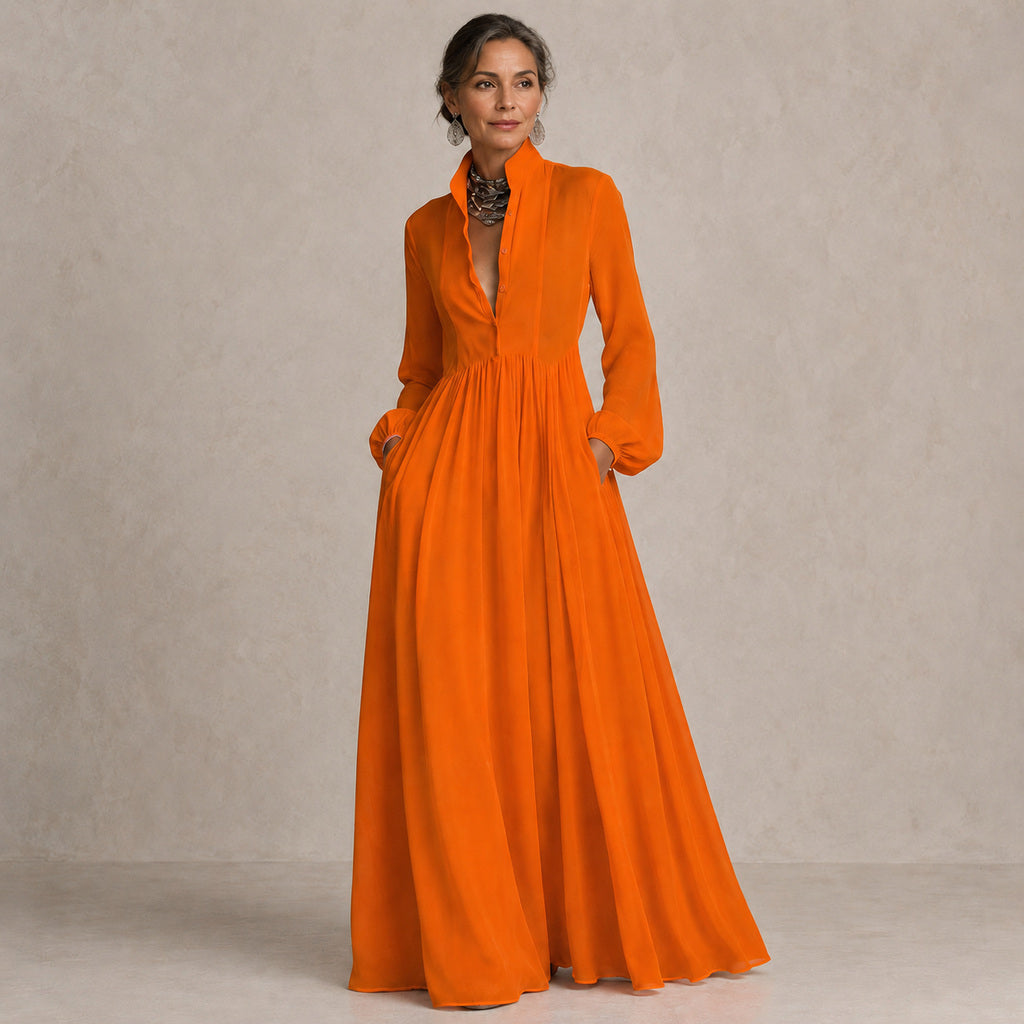 Elowira | Flowing Button-Down Maxi Dress