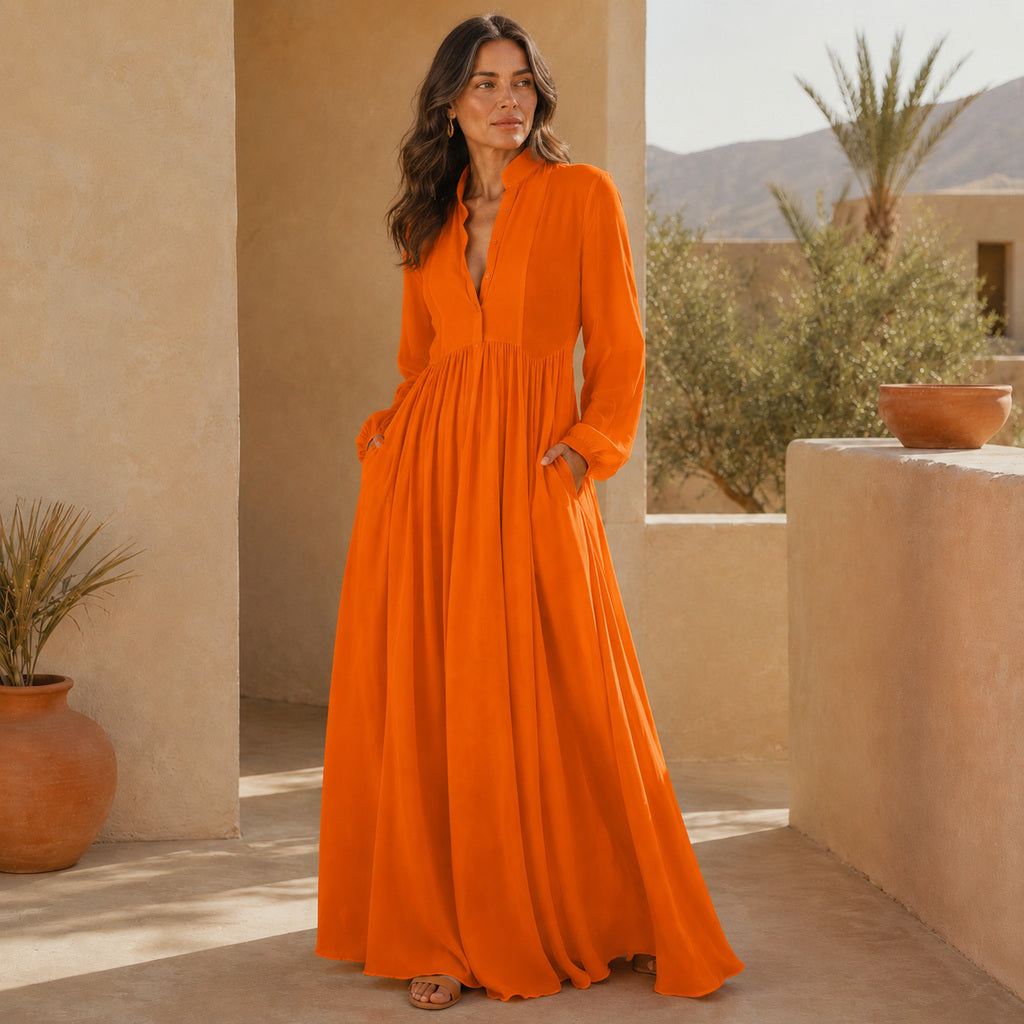 Elowira | Flowing Button-Down Maxi Dress