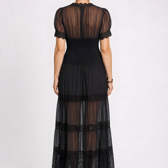 Gillian | Lace Panel Maxi Dress (back)