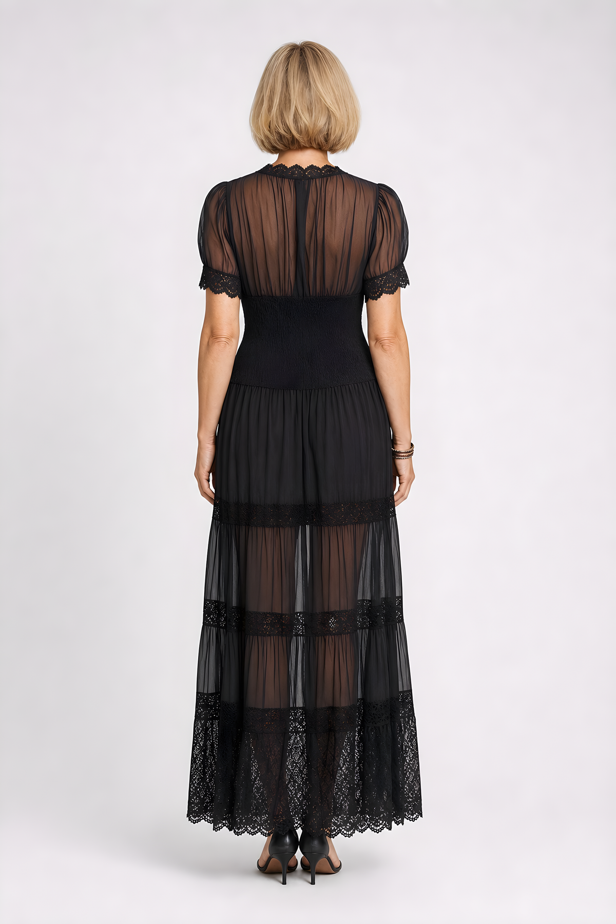 Gillian | Lace Panel Maxi Dress (back)