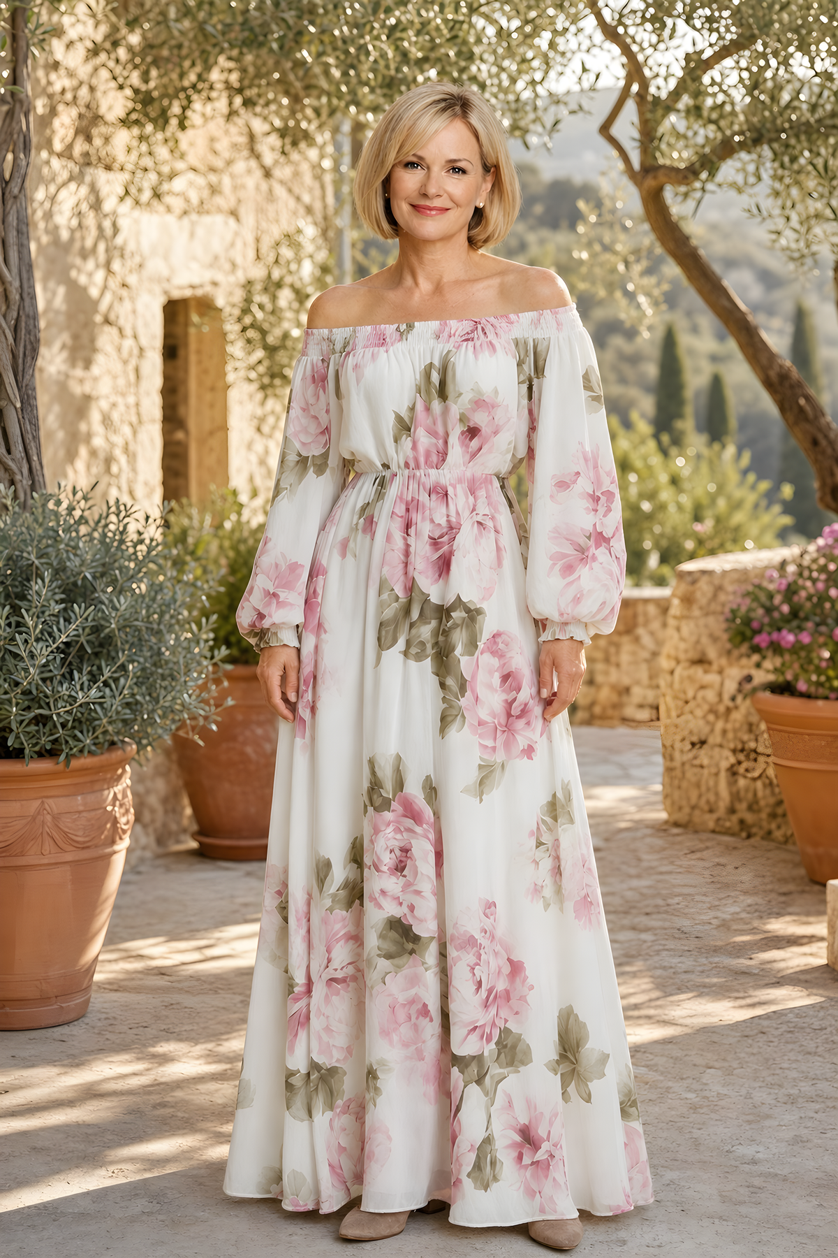 Pivoine | Off-Shoulder Floral Maxi Dress – lifestyle 1