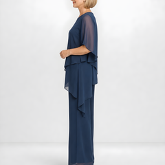 Chiara | Flowing Occasion Set – Blue (side)