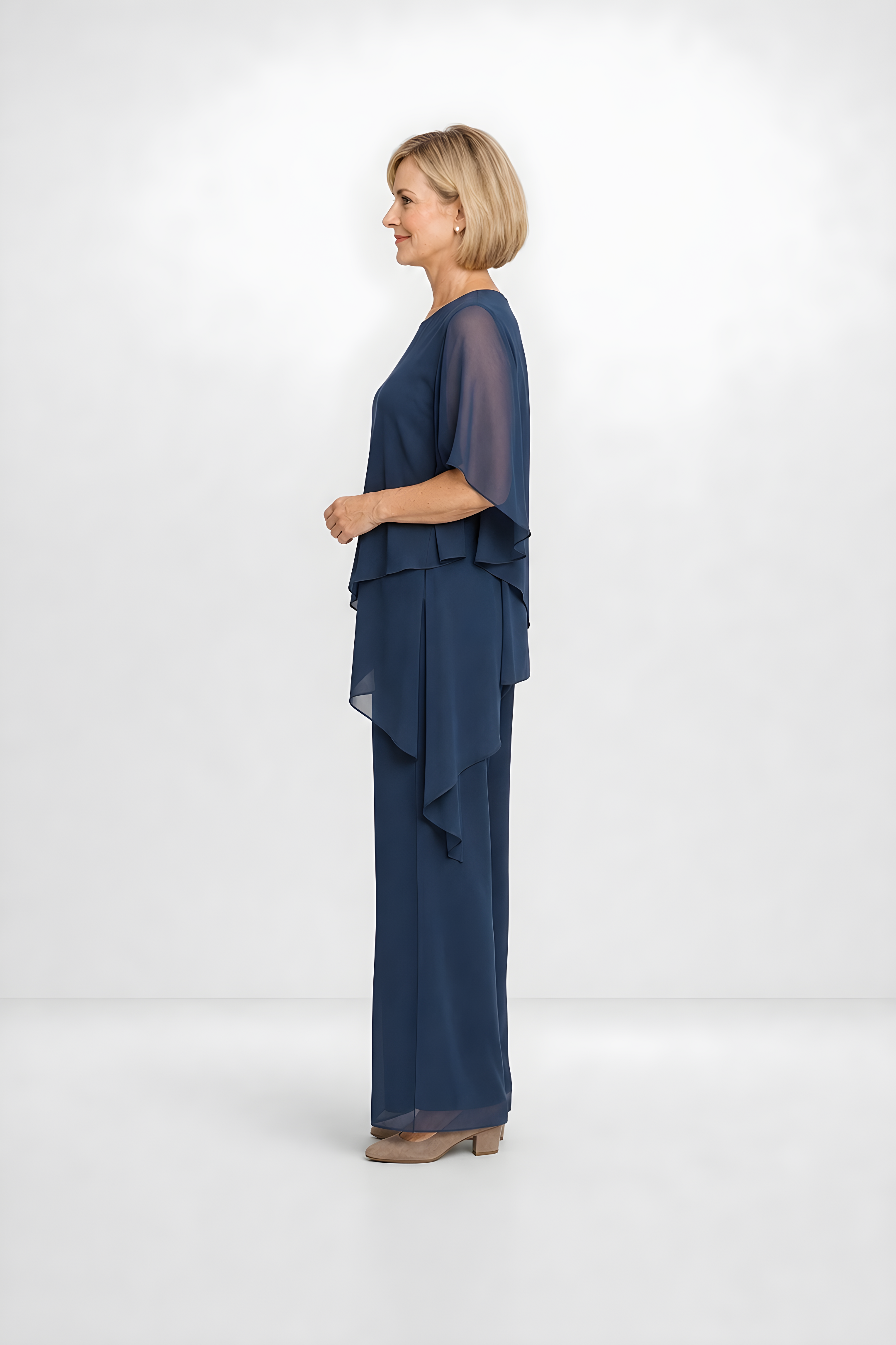 Chiara | Flowing Occasion Set – Blue (side)