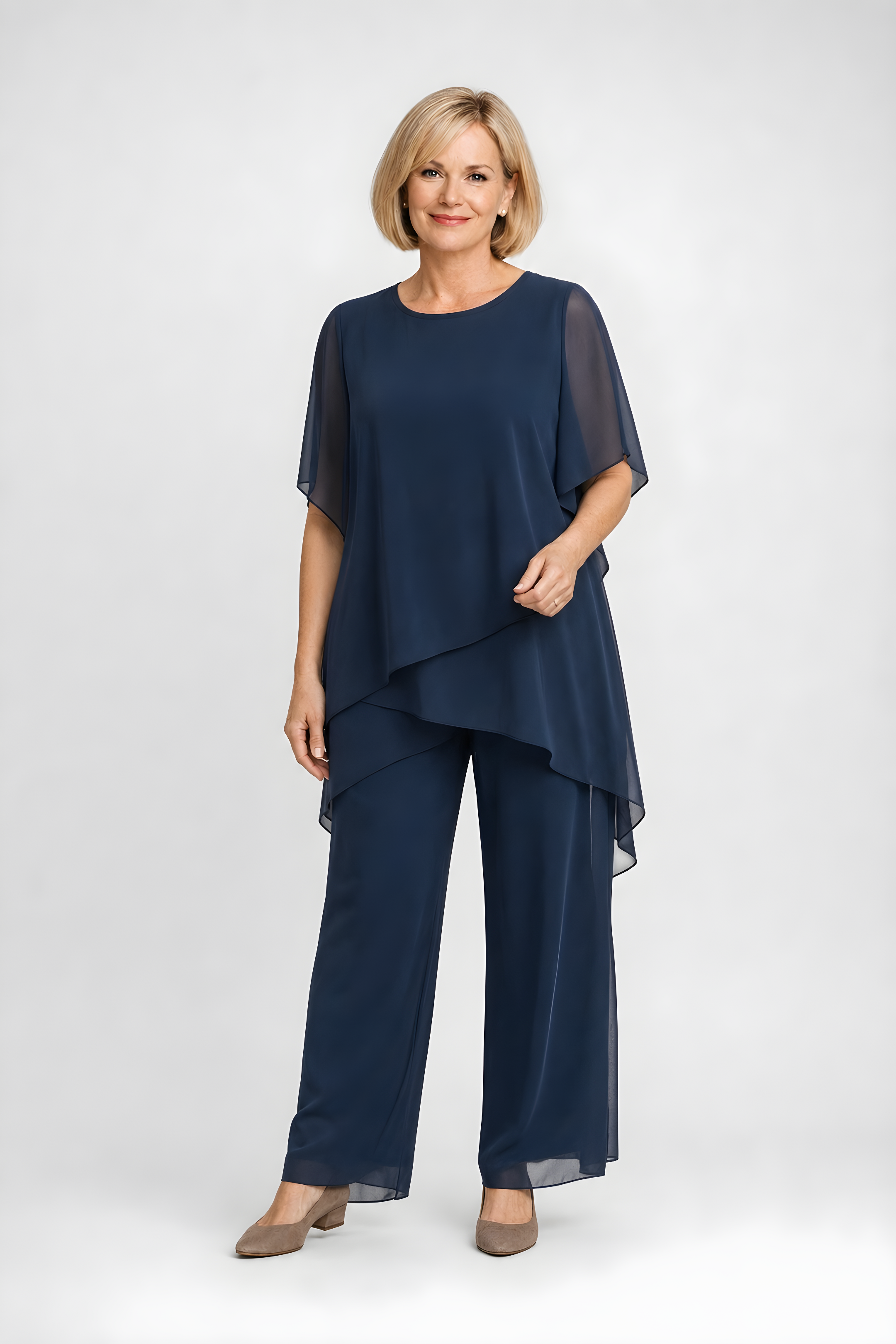 Chiara | Flowing Occasion Set – Blue (detail)