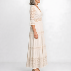 Gillian | Lace Panel Maxi Dress (side)