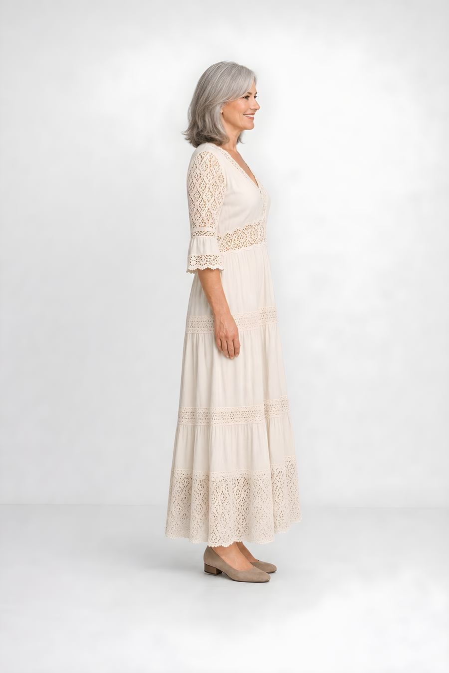 Gillian | Lace Panel Maxi Dress (side)