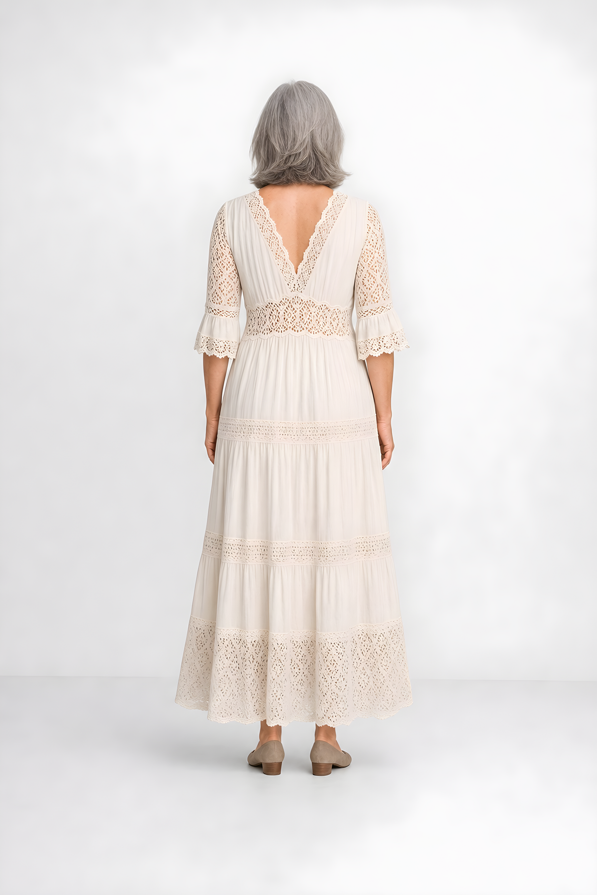 Gillian | Lace Panel Maxi Dress (back)