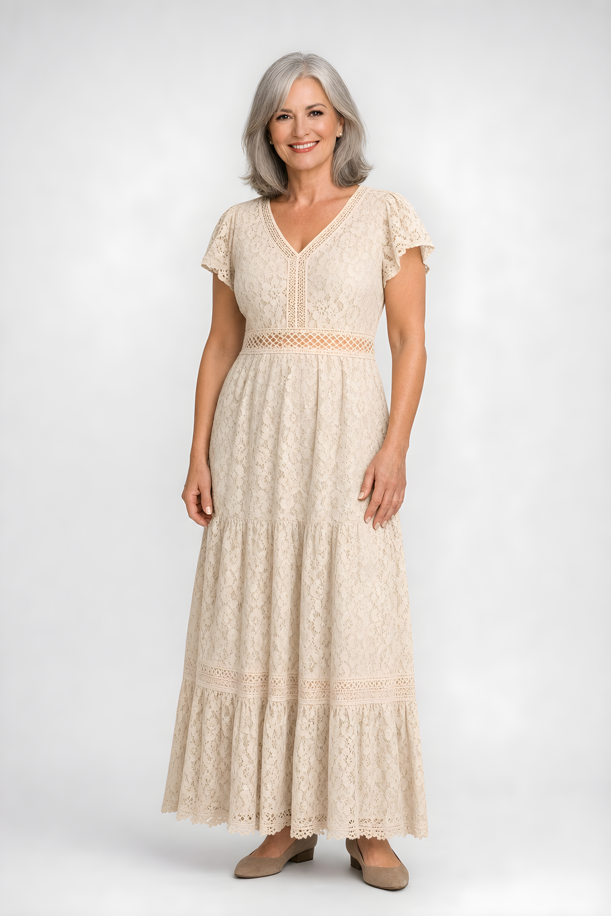 Gillian | Lace Panel Maxi Dress (detail)