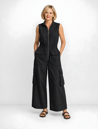 Ursula | Utility Zip Jumpsuit – Black