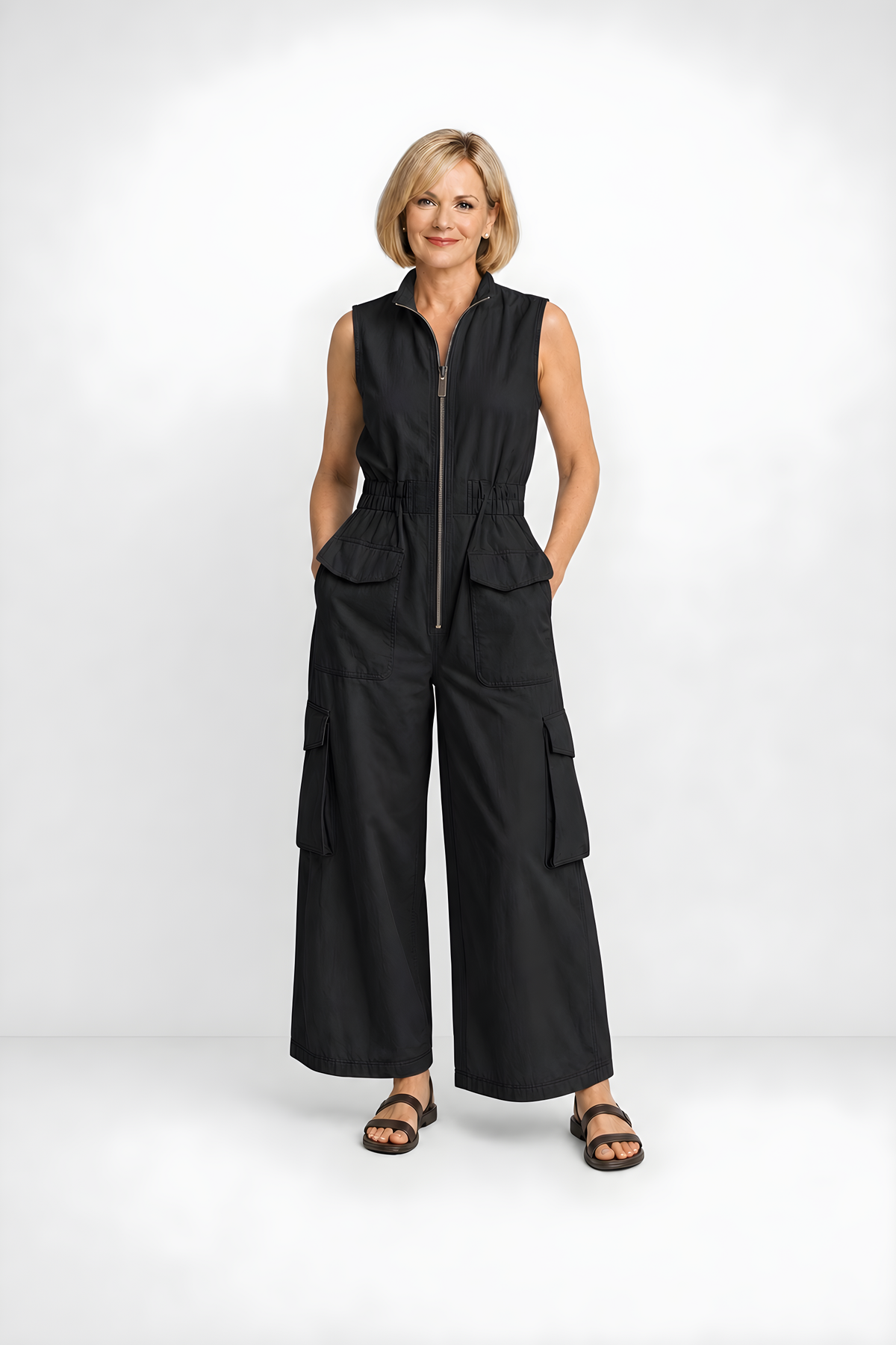 Ursula | Utility Zip Jumpsuit – Black