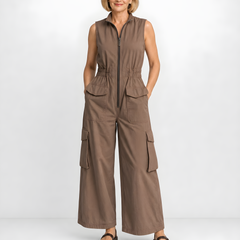 Ursula | Utility Zip Jumpsuit – Brown