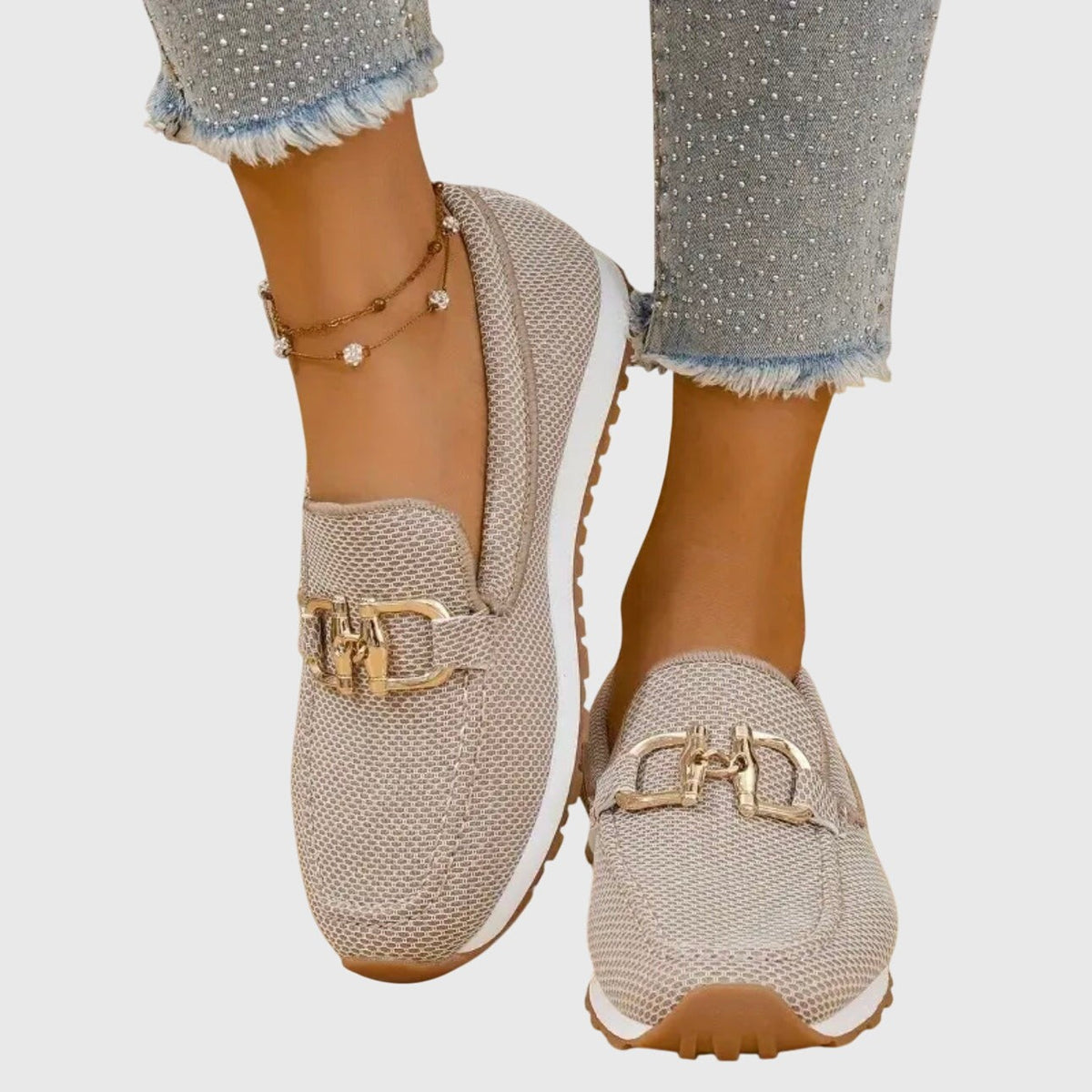 Lili | Loafer Trainer with Gold Detail