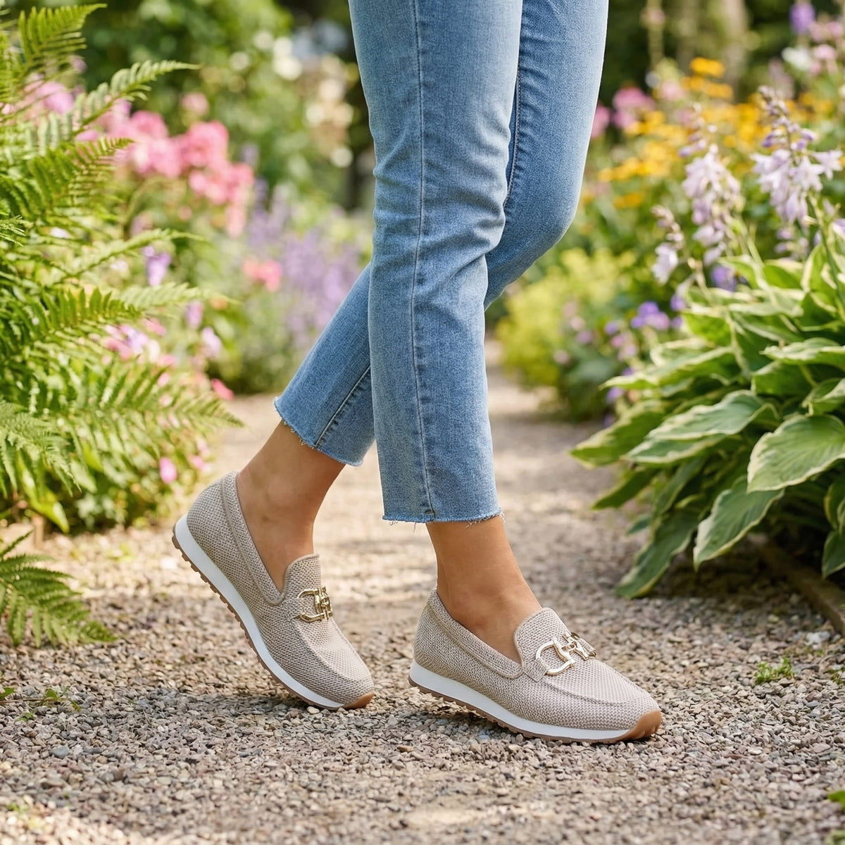 Lili | Loafer Trainer with Gold Detail