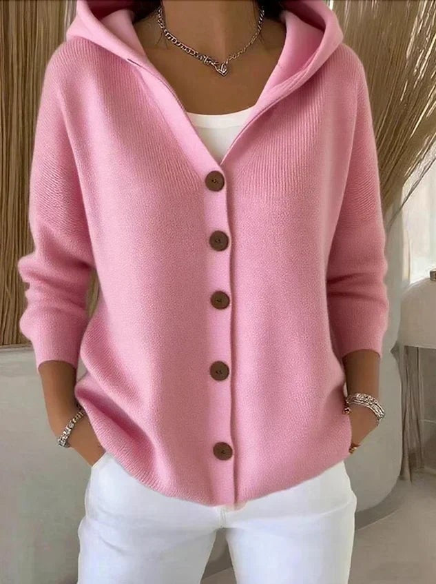 Rocío | Hooded Button Knit Cardigan