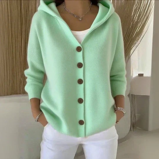 Rocío | Hooded Button Knit Cardigan