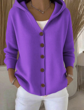 Rocío | Hooded Button Knit Cardigan