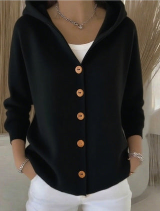 Rocío | Hooded Button Knit Cardigan