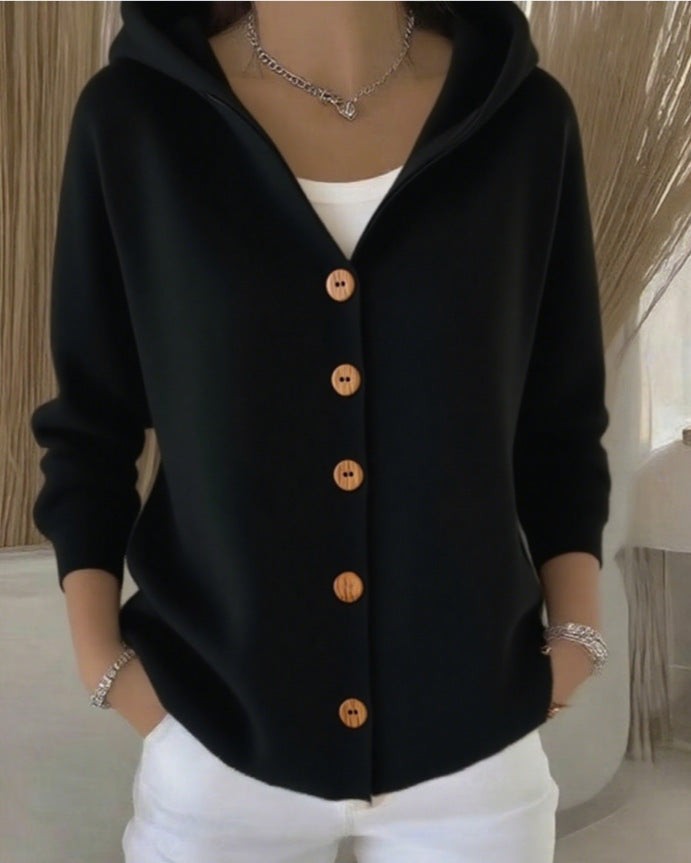 Rocío | Hooded Button Knit Cardigan