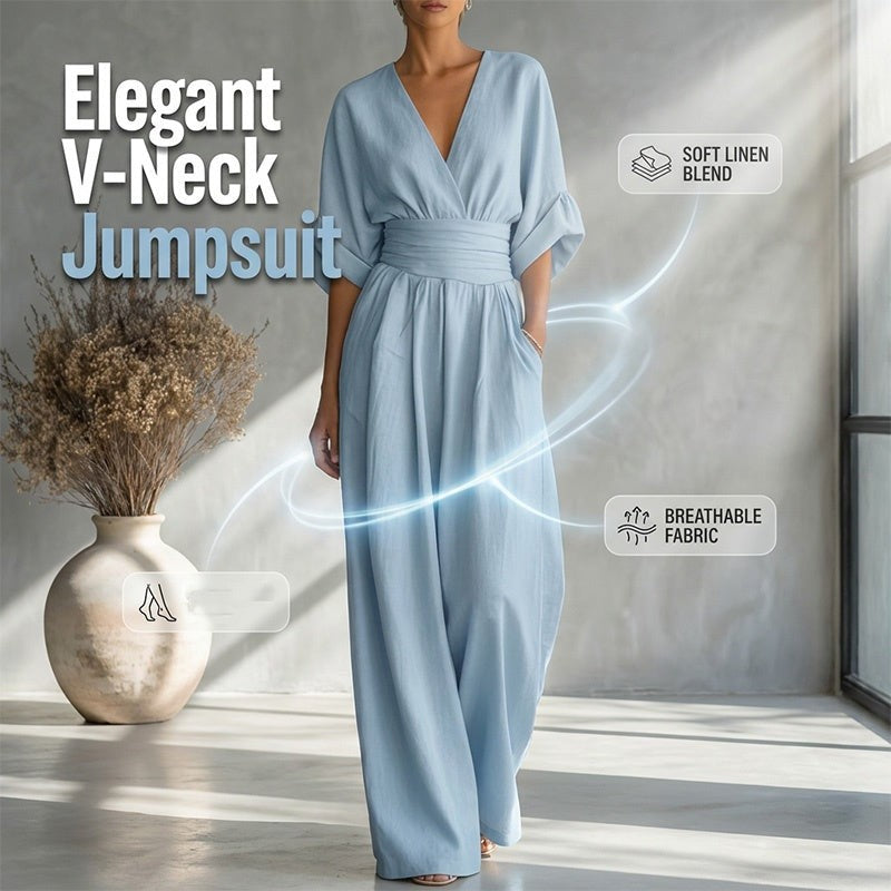 Clarissa | Wide-Leg V-Neck Jumpsuit