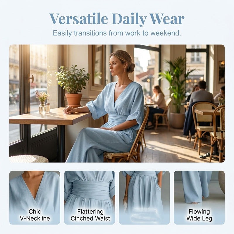 Clarissa | Wide-Leg V-Neck Jumpsuit