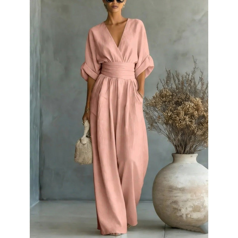 Clarissa | Wide-Leg V-Neck Jumpsuit