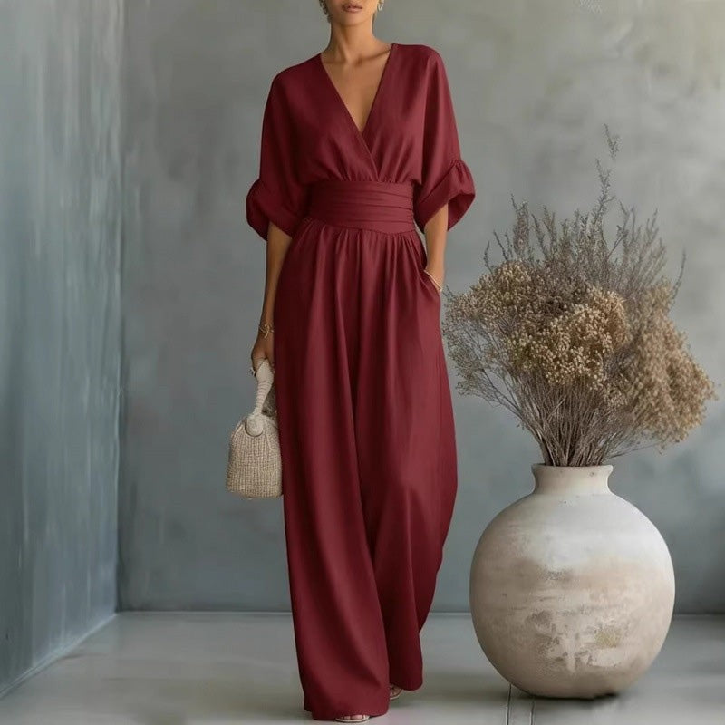 Clarissa | Wide-Leg V-Neck Jumpsuit