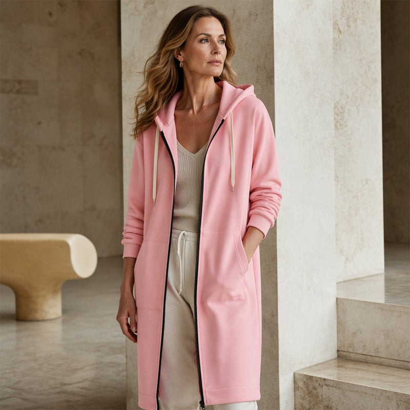 Harriet | Zip-Front Longline Hoodie