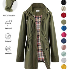 Harriet | Hooded Drawstring Rain Jacket