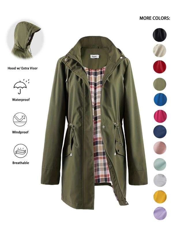 Harriet | Hooded Drawstring Rain Jacket