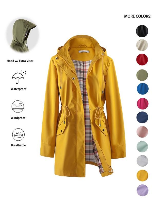 Harriet | Hooded Drawstring Rain Jacket