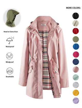 Harriet | Hooded Drawstring Rain Jacket