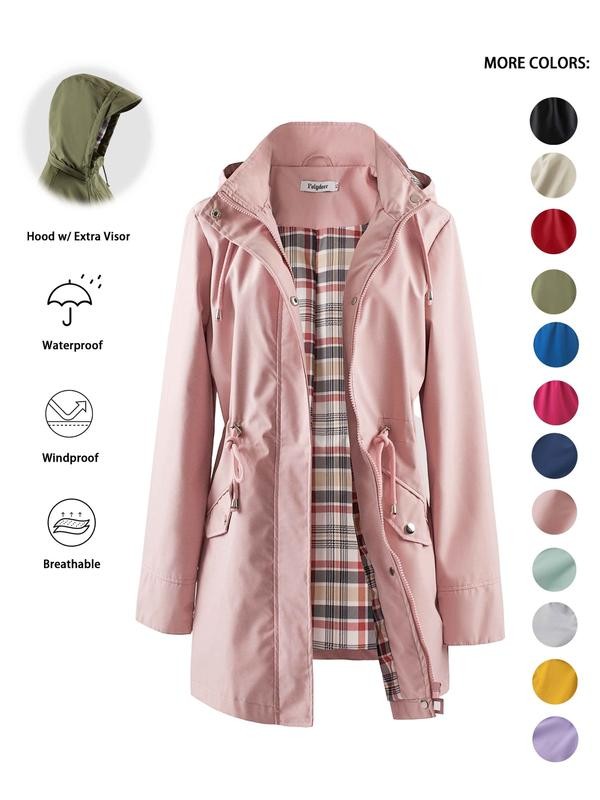 Harriet | Hooded Drawstring Rain Jacket