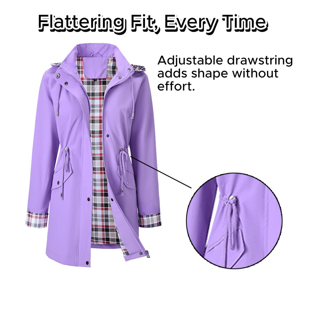 Harriet | Hooded Drawstring Rain Jacket