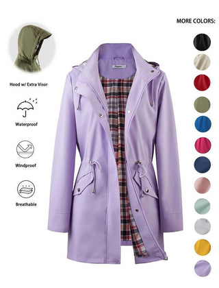 Harriet | Hooded Drawstring Rain Jacket