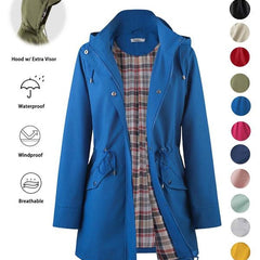 Harriet | Hooded Drawstring Rain Jacket