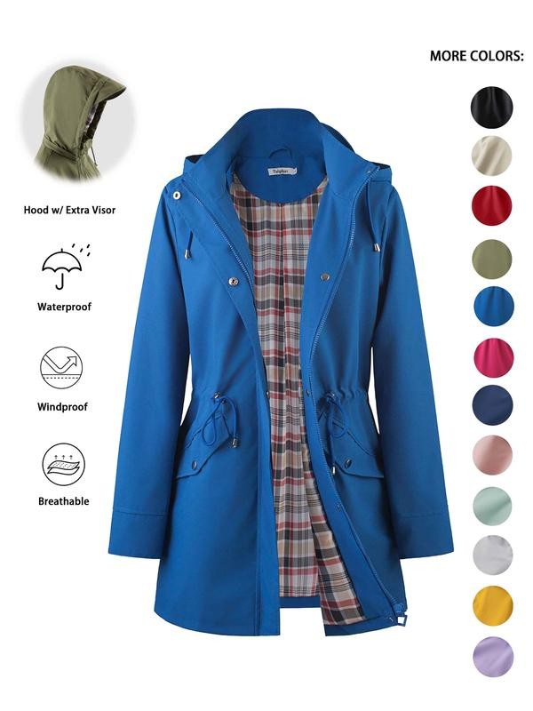 Harriet | Hooded Drawstring Rain Jacket