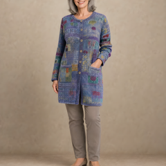 Patchouli | Artistic Button Cardigan – Purple (front)