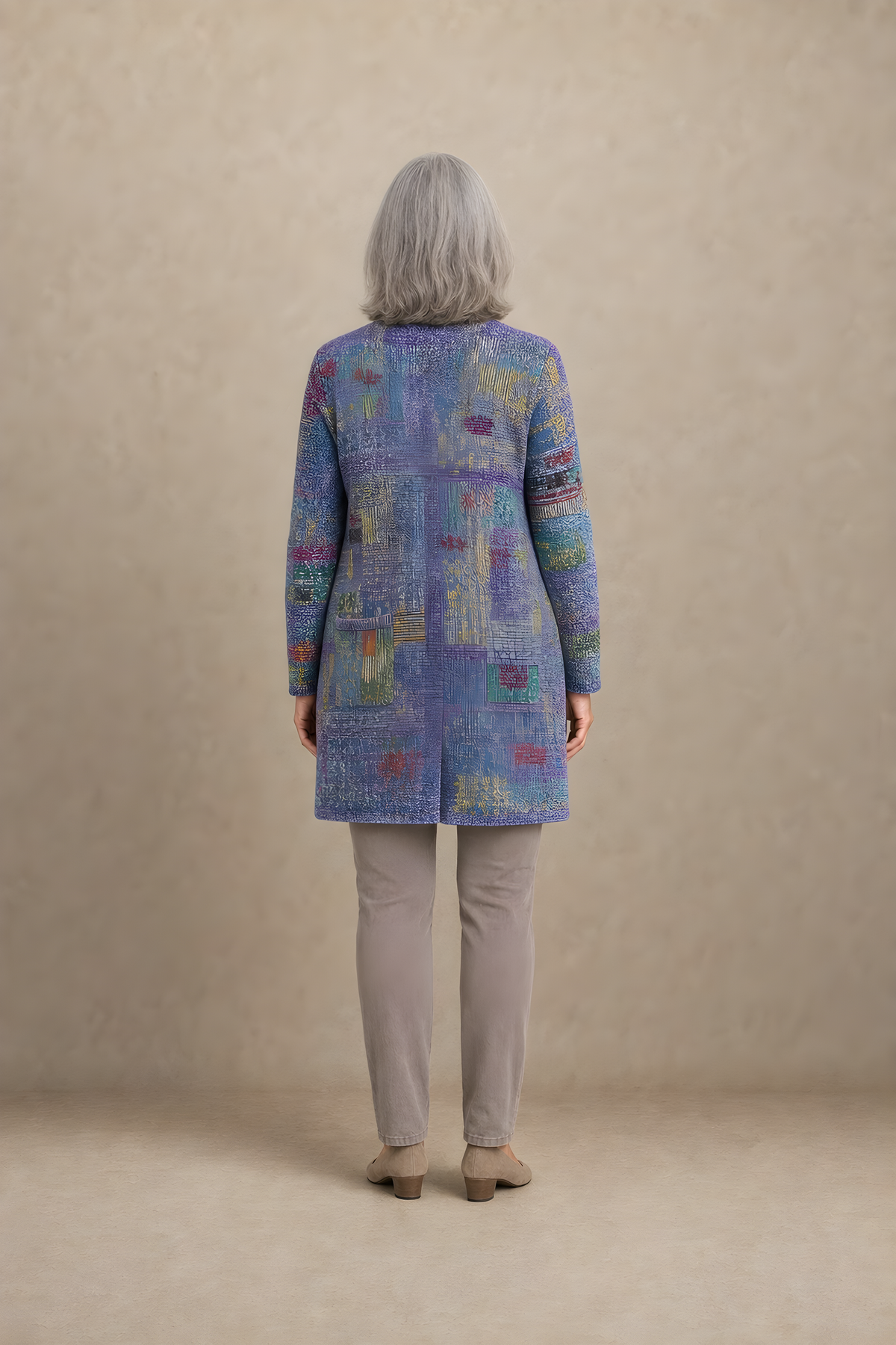 Patchouli | Artistic Button Cardigan – Purple (back)