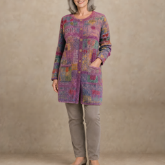 Patchouli | Artistic Button Cardigan – Fuchsia