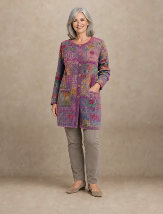Patchouli | Artistic Button Cardigan – Fuchsia