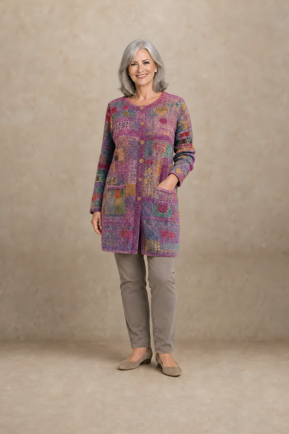 Patchouli | Artistic Button Cardigan – Fuchsia