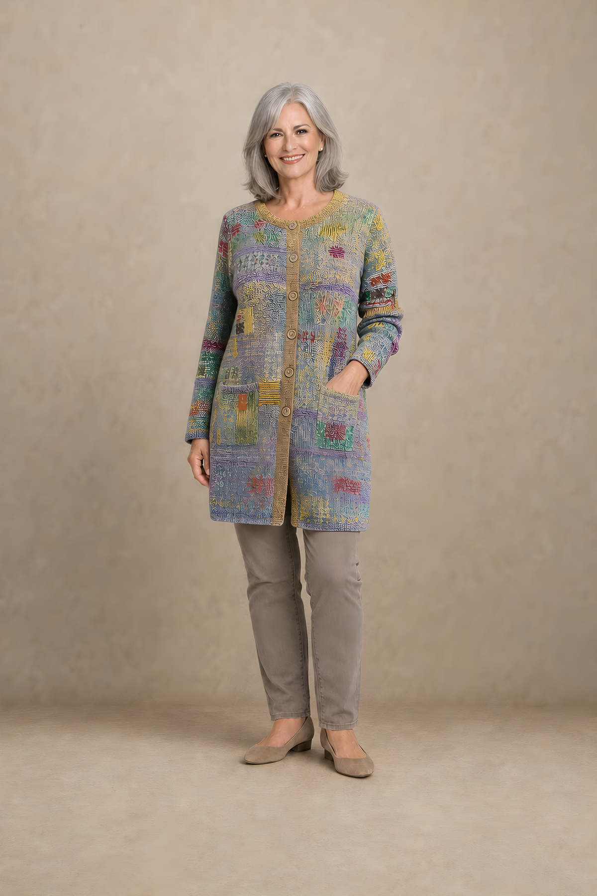 Patchouli | Artistic Button Cardigan – Yellow