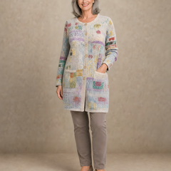 Patchouli | Artistic Button Cardigan – Beige