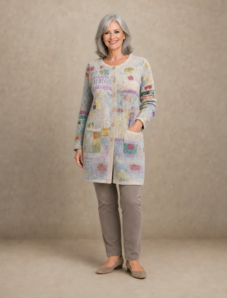 Patchouli | Artistic Button Cardigan – Beige